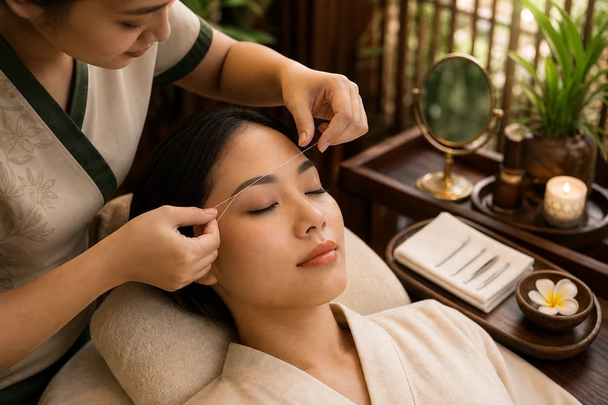 Eyebrow Threading service at Cradle Massage and Wellness Spa