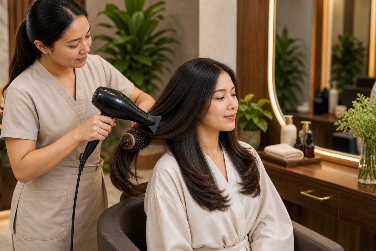 Shampoo with Blowdry service at Cradle Massage and Wellness Spa