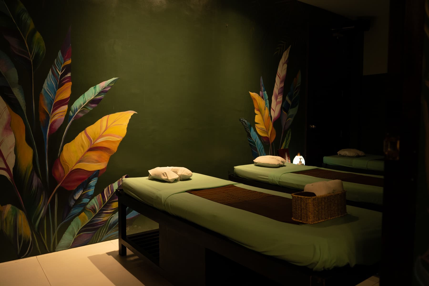 Warm Cradle massage room with treatment beds